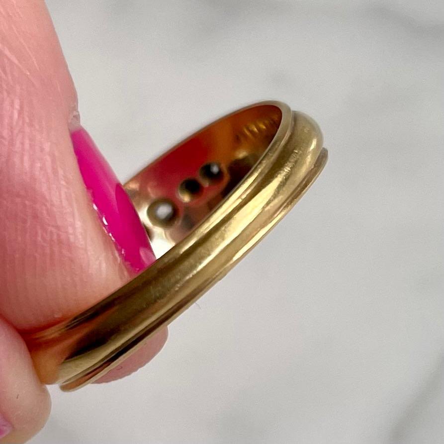 Late Victorian 18k Gold Ring with 7 European Old Cut Diamonds (0.3ct) Chester 1900