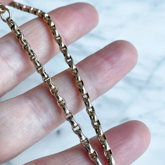 Antique 9k / 9ct Gold T-Bar Watch Chain Necklace