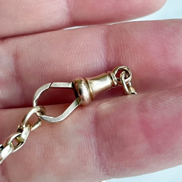 Antique 9k / 9ct Gold T-Bar Watch Chain Necklace