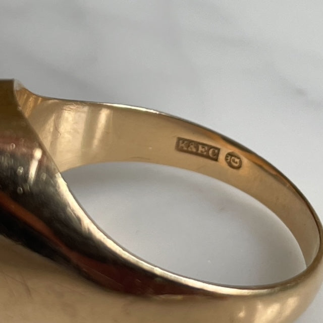 Vintage 1960’s 18k Yellow Gold and Tourmaline Ring UK Size V USA Size 10 3/4 18ct