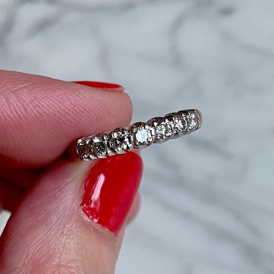 We love a Stacking Band! 18k Gold and 7 Diamond Stacking Band size O UK / US 7.25