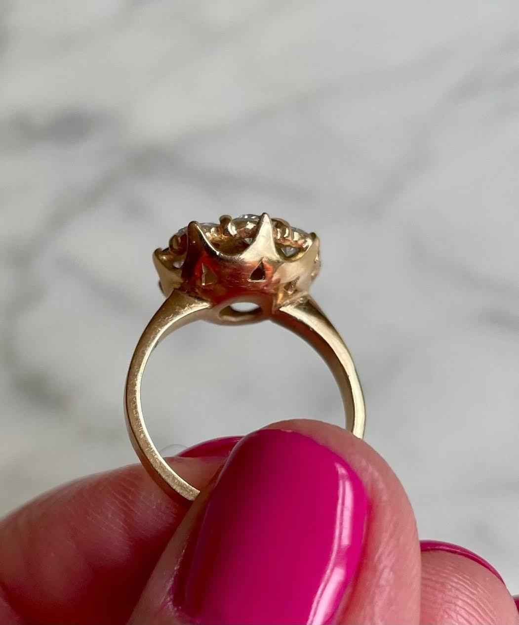18ct Gold and 1ct Diamond 1960's Cocktail Ring