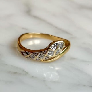 18ct Gold and Diamond Vintage Ouroboros Snake Ring