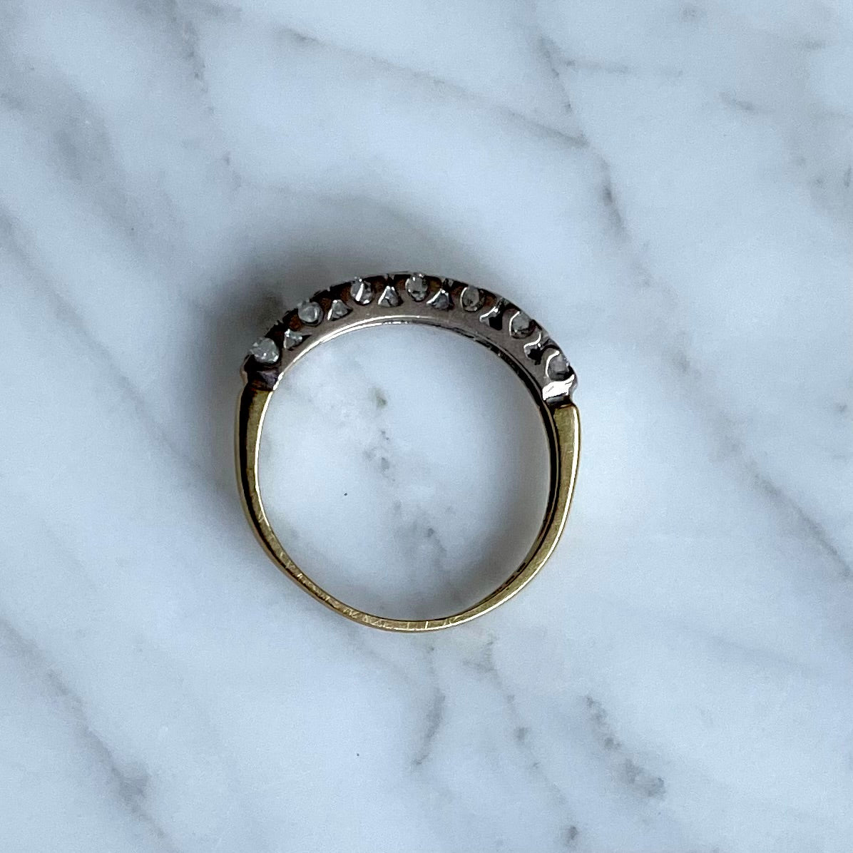 Elegant 18k Gold and Diamond Half Eternity Band (.33 ct) - Size O 1/2 Stacking Ring